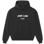 Jude Law hoodie – black men's hoodie with white Jude Law letters and Players Couture logo on the chest