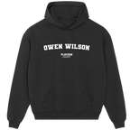 Owen Wilson hoodie – grey men's hoodie with black Owen Wilson letters and Players Couture logo on the chest