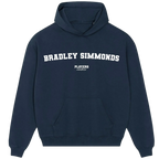Bradley Simmonds hoodie – red men's hoodie with white Bradley Simmonds letters and Players Couture logo on the chest
