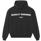 Bradley Simmonds hoodie – grey men's hoodie with black Bradley Simmonds letters and Players Couture logo on the chest