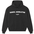 Daniel Middleton hoodie – navy men's hoodie with white Daniel Middleton letters and Players Couture logo on the chest
