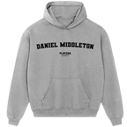 Daniel Middleton hoodie – red men's hoodie with white Daniel Middleton letters and Players Couture logo on the chest