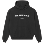 Doctor Mike hoodie – red men's hoodie with white Doctor Mike letters and Players Couture logo on the chest