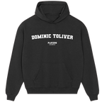 Dominic Toliver hoodie – black men's hoodie with white Dominic Toliver letters and Players Couture logo on the chest