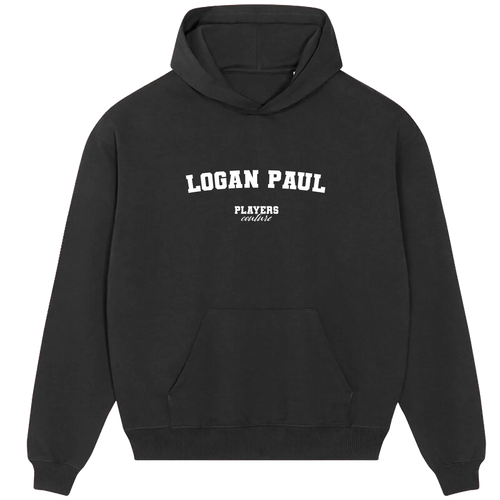 Logan Paul hoodie – navy men's hoodie with white Logan Paul letters and Players Couture logo on the chest
