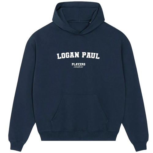 Logan Paul hoodie – black men's hoodie with white Logan Paul letters and Players Couture logo on the chest