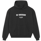 21 Savage hoodie – grey men's hoodie with black 21 Savage letters and Players Couture logo on the chest