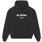 DD Osama hoodie – red men's hoodie with white DD Osama letters and Players Couture logo on the chest