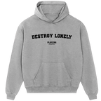 Destroy Lonely hoodie – black men's hoodie with white Destroy Lonely letters and Players Couture logo on the chest