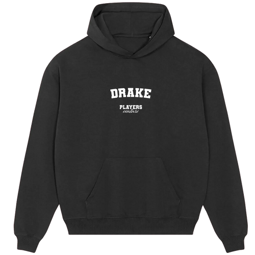 Drake hoodie – navy men's hoodie with white Drake letters and Players Couture logo on the chest
