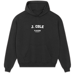 J. Cole hoodie – grey men's hoodie with black J. Cole letters and Players Couture logo on the chest