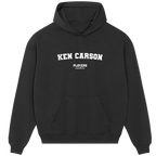 Ken Carson hoodie – grey men's hoodie with black Ken Carson letters and Players Couture logo on the chest