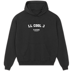 LL Cool J hoodie – grey men's hoodie with black LL Cool J letters and Players Couture logo on the chest