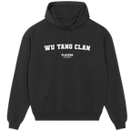 Wu Tang Clan hoodie – navy men's hoodie with white Wu Tang Clan letters and Players Couture logo on the chest