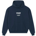 Yeat hoodie – navy men's hoodie with white Yeat letters and Players Couture logo on the chest