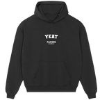 Yeat hoodie – grey men's hoodie with black Yeat letters and Players Couture logo on the chest