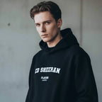 Ed Sheeran hoodie – navy men's hoodie with white Ed Sheeran letters and Players Couture logo on the chest