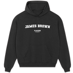 James Brown hoodie – navy men's hoodie with white James Brown letters and Players Couture logo on the chest