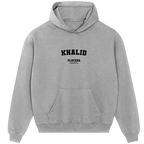 Khalid hoodie – navy men's hoodie with white Khalid letters and Players Couture logo on the chest