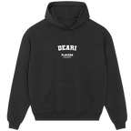 Deari hoodie – grey men's hoodie with black Deari letters and Players Couture logo on the chest