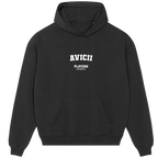 Avicii hoodie – navy men's hoodie with white Avicii letters and Players Couture logo on the chest
