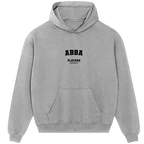 ABBA hoodie – grey men's hoodie with black ABBA letters and Players Couture logo on the chest