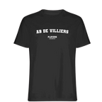 AB de Villiers t-shirt – black men's t-shirt with white AB de Villiers letters and Players Couture logo on the chest