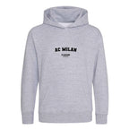 AC Milan hoodie – grey kids' hoodie with black AC Milan letters and Players Couture logo on the chest