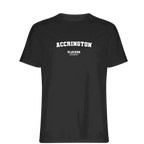 Accrington t-shirt – black men's t-shirt with white Accrington letters and Players Couture logo on the chest