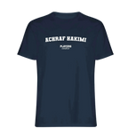 Achraf Hakimi t-shirt – navy men's t-shirt with white Achraf Hakimi letters and Players Couture logo on the chest