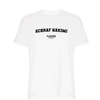 Achraf Hakimi t-shirt – white men's t-shirt with black Achraf Hakimi letters and Players Couture logo on the chest