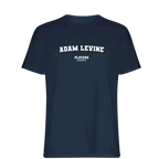 Adam Levine t-shirt – navy men's t-shirt with white Adam Levine letters and Players Couture logo on the chest