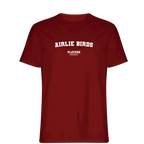 Airlie Birds t-shirt – red men's t-shirt with white Airlie Birds letters and Players Couture logo on the chest