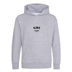 Ajax hoodie – grey kids' hoodie with black Ajax letters and Players Couture logo on the chest
