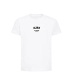 Ajax t-shirt – white kids' t-shirt with black Ajax letters and Players Couture logo on the chest