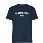 Al Boum Photo t-shirt – navy men's t-shirt with white Al Boum Photo letters and Players Couture logo on the chest