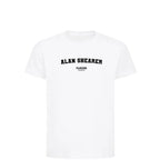 Alan Shearer t-shirt – white kids' t-shirt with black Alan Shearer letters and Players Couture logo on the chest