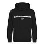 Alejandro Garnacho hoodie – black kids' hoodie with white Alejandro Garnacho letters and Players Couture logo on the chest