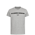Alejandro Garnacho t-shirt – grey kids' t-shirt with black Alejandro Garnacho letters and Players Couture logo on the chest