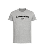 Alexander Isak t-shirt – grey kids' t-shirt with black Alexander Isak letters and Players Couture logo on the chest