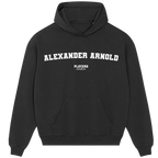 Alexander Arnold hoodie – red men's hoodie with white Alexander Arnold letters and Players Couture logo on the chest