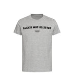 Alexis Mac Allister t-shirt – grey kids' t-shirt with black Alexis Mac Allister letters and Players Couture logo on the chest