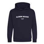 Alisson Becker hoodie – navy kids' hoodie with white Alisson Becker letters and Players Couture logo on the chest