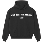 Ana Beatriz Barros hoodie – black men's hoodie with white Ana Beatriz Barros letters and Players Couture logo on the chest