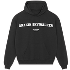 Anakin Skywalker hoodie – black men's hoodie with white Anakin Skywalker letters and Players Couture logo on the chest