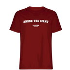 Andre The Giant t-shirt – red men's t-shirt with white Andre The Giant letters and Players Couture logo on the chest