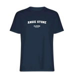 Angie Stone t-shirt – stone men's t-shirt with black Angie Stone letters and Players Couture logo on the chest