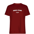 Angie Stone t-shirt – stone men's t-shirt with black Angie Stone letters and Players Couture logo on the chest