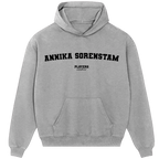 Annika Sorenstam hoodie – grey men's hoodie with black Annika Sorenstam letters and Players Couture logo on the chest