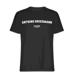 Antoine Griezmann t-shirt – black men's t-shirt with white Antoine Griezmann letters and Players Couture logo on the chest